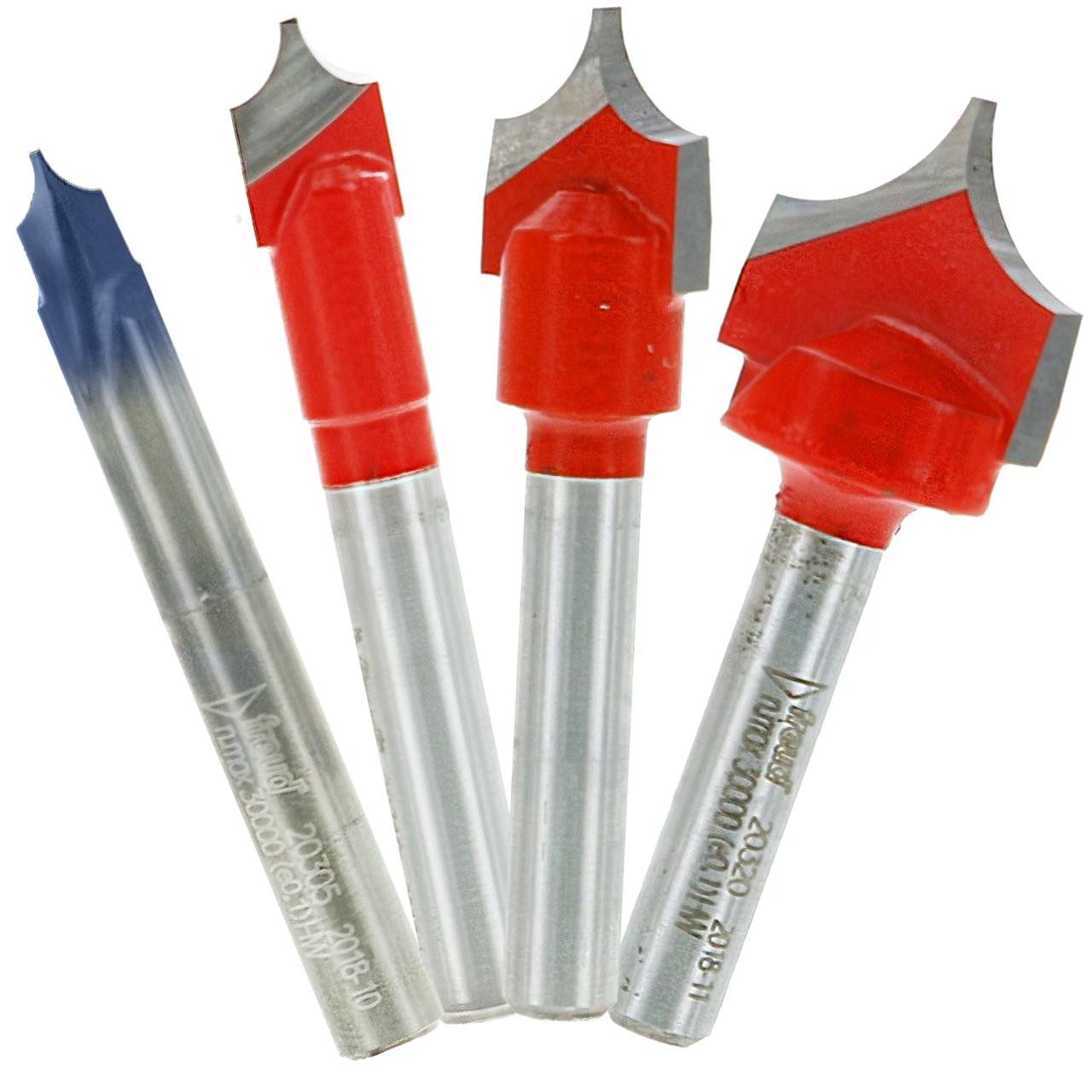 Freud 4 Piece Radius "V" Groove Bit Set 87-115   Freud 4 Piece Radius "V" Groove Bit Set 87-115