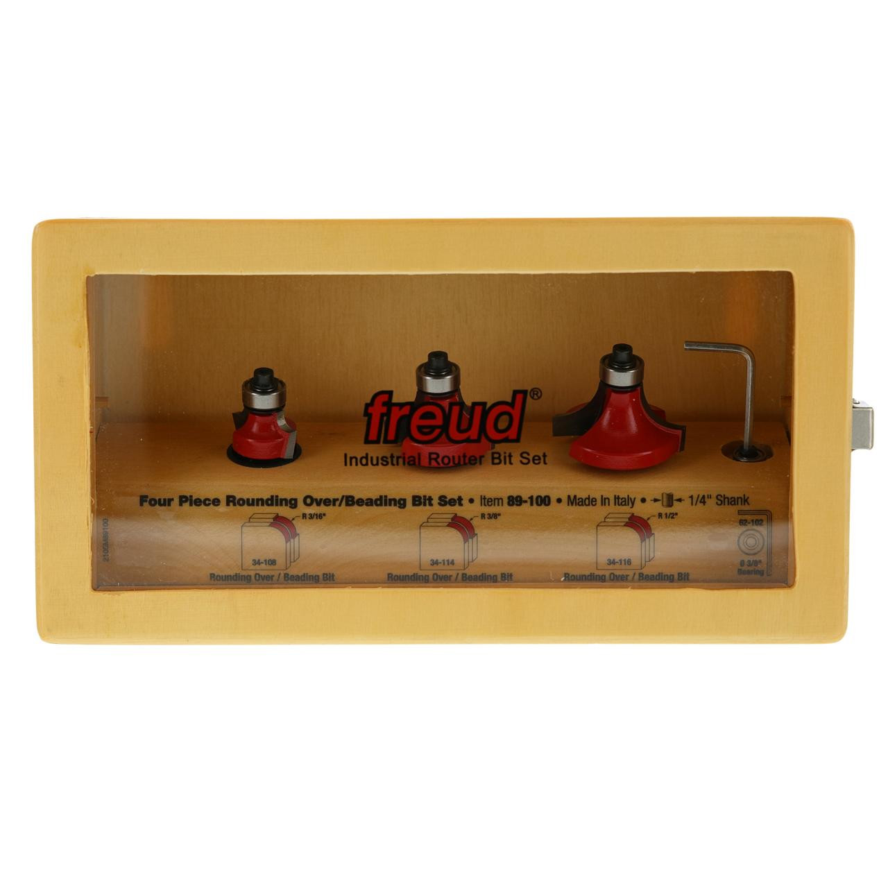 Freud 3 Round Over/Beading Bit Set 89-100   Freud 3 Round Over/Beading Bit Set 89-100