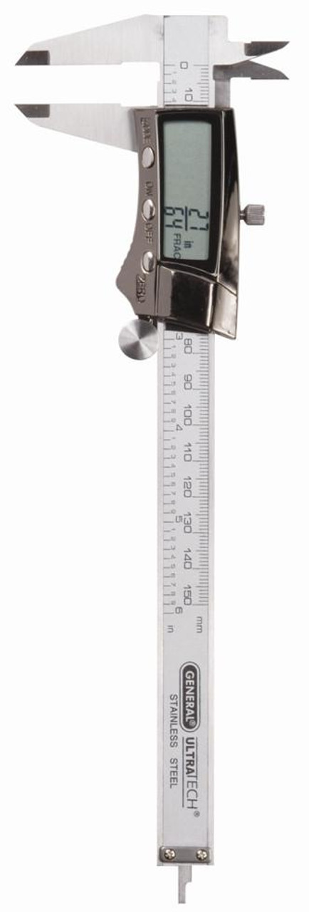 General Tools General Digital Fractional Caliper with Extra-Large LCD Screen, 3 Mode Display, 6-Inches 147 