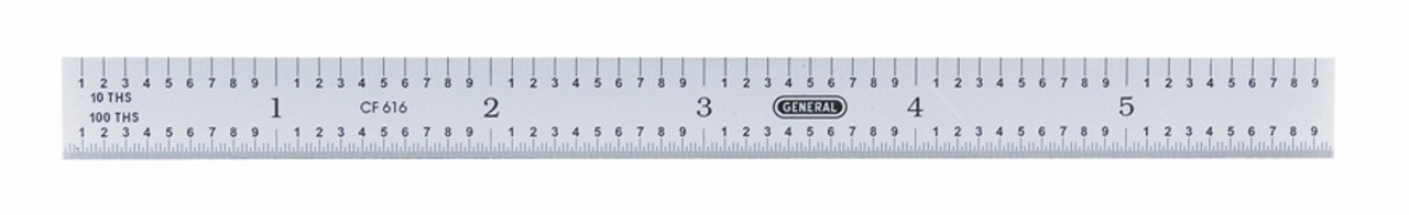 General Precision 6 In. Flexible Steel Ruler with 5R Graduations CF616