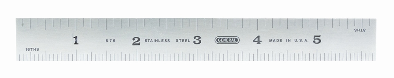 General Precision 6 in. Rigid Steel Ruler with 4R Graduations 676
