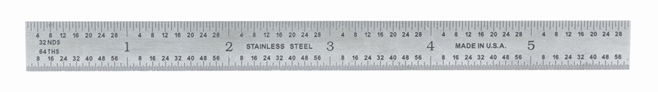 General Flexible Straight Edge Ruler, 6-Inches, Stainless Steel, with 5R Graduations 616