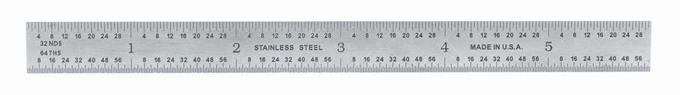 General Tools General Flexible Straight Edge Ruler, 6-Inches, Stainless Steel, with 5R Graduations 616 