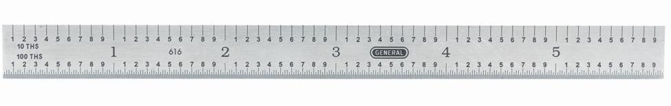 General Tools General Flexible Straight Edge Ruler, 6-Inches, Stainless Steel, with 5R Graduations 616 