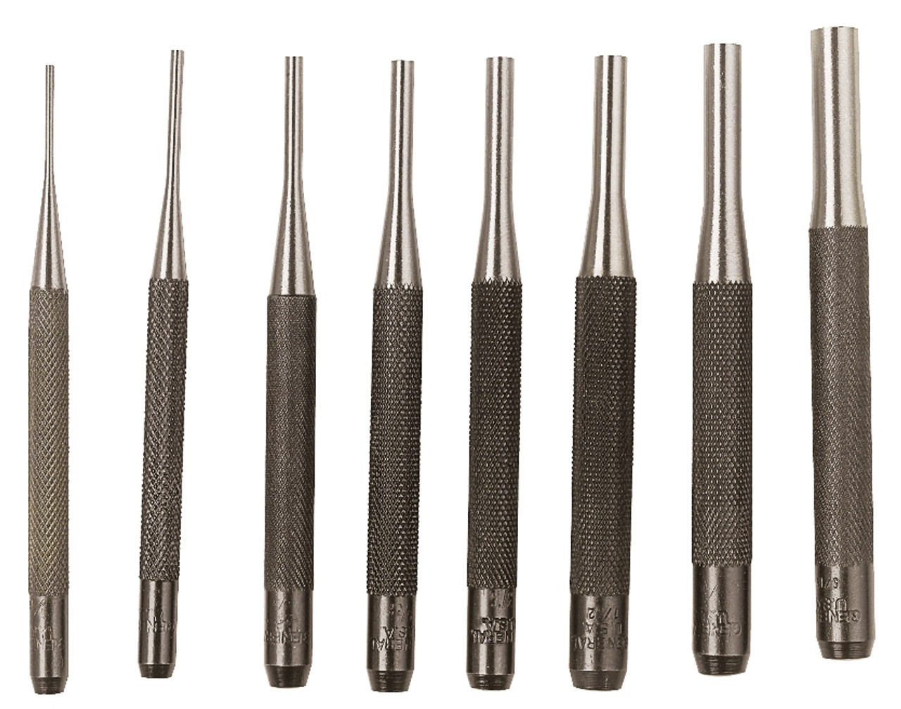 General 4 In. Drive Pin Punches, Eight-piece Set SPC75
