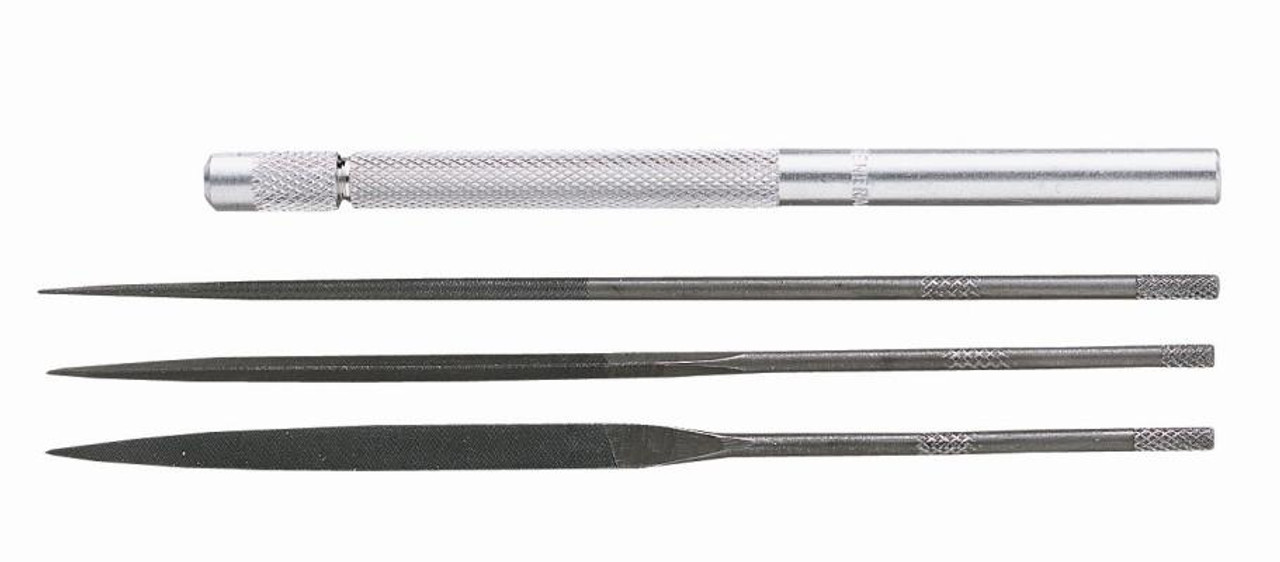 General Four-piece Tool Steel Needle File Set with Handle S477   General Four-piece Tool Steel Needle File Set with Handle S477