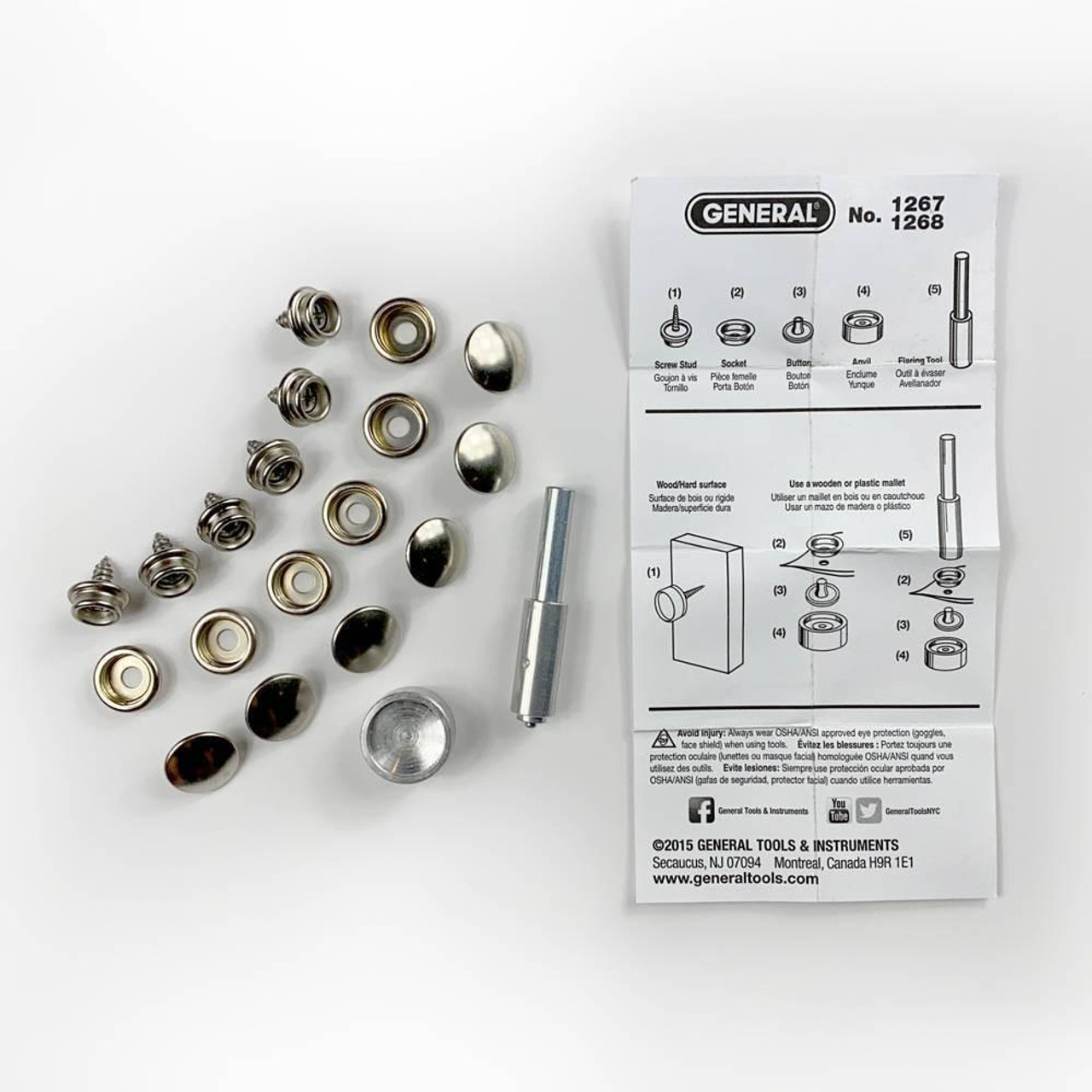 General Tools General Screw Snap Fastener Kit 1267  General Tools General Screw Snap Fastener Kit 1267