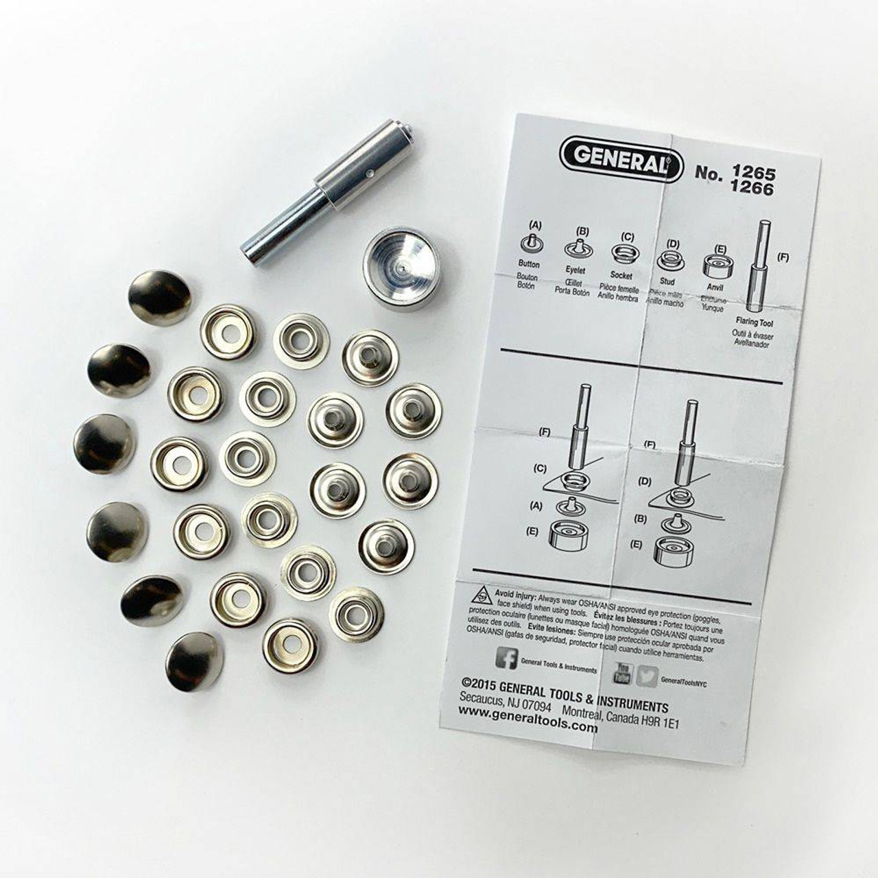 General Tools Fastener Snap Kit w/6 Fasteners