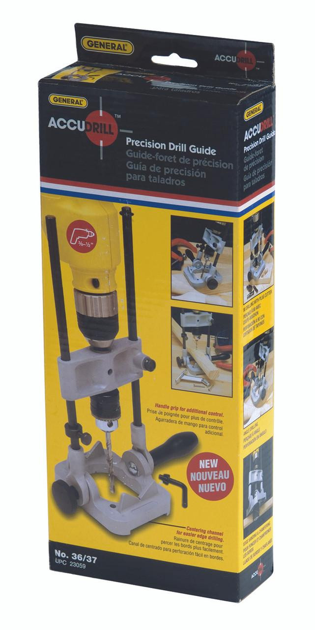 General Tools General Precision Drill Guide For 3/8-Inch or 1/2-Inch Power Drills, Portable & Lightweight, Folds Flat for Storage 36/37 