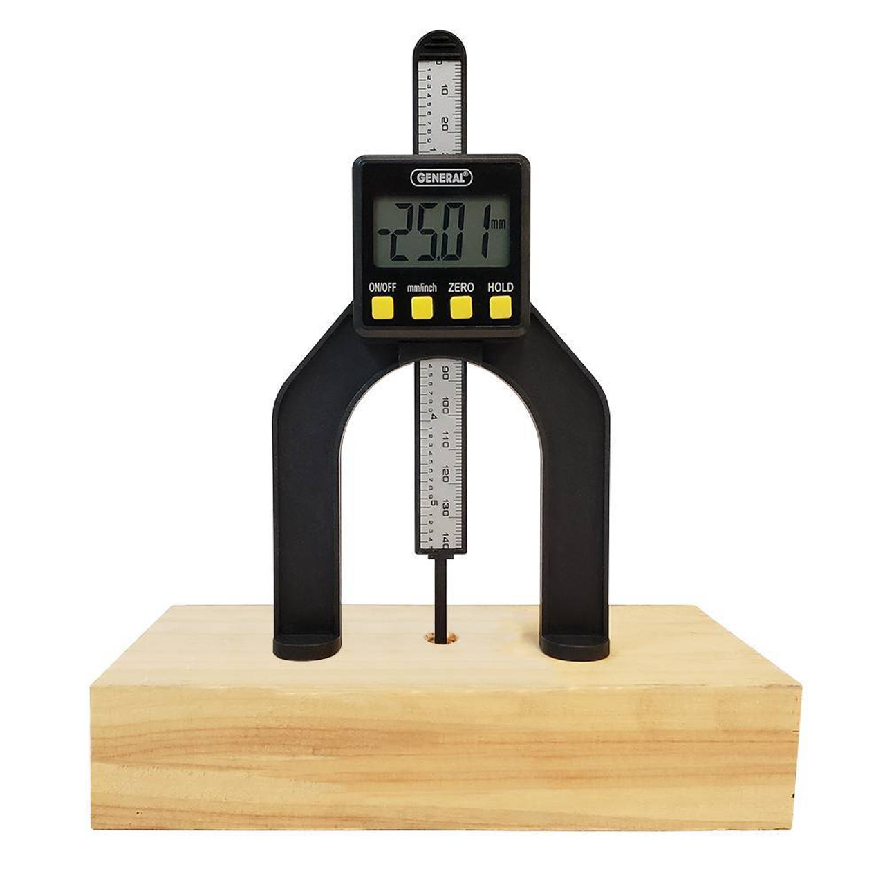 General Digital Height Gauge, Self-Standing, Magnetic,Inches/Millimeters & Detachable Plunger 150