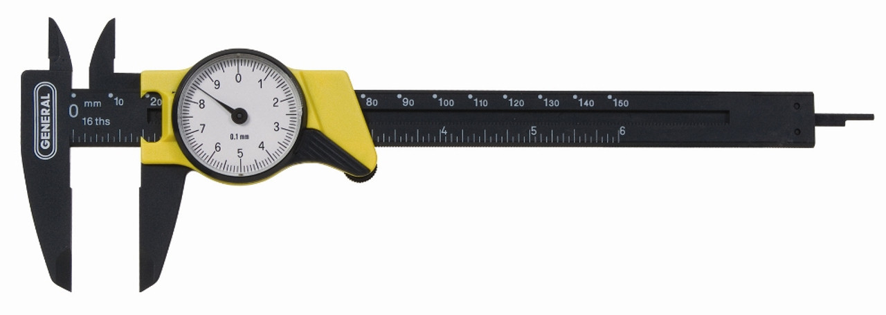 General 6" Plastic Dial Caliper with Metric Readout 144MM