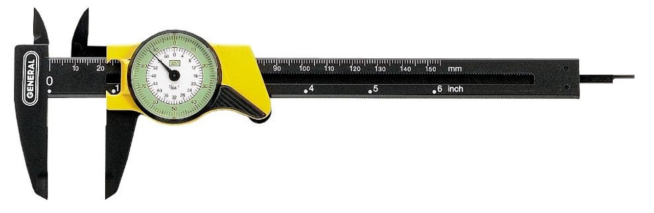 General Tools General 6 In. Plastic Dial Caliper with Inches Readout 142 