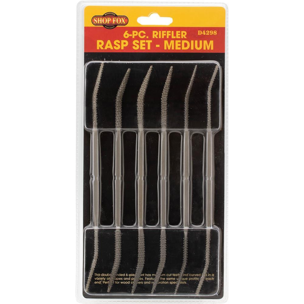 Woodstock International Woodstock Shop Fox 6 pc. Riffler Rasp Set - Medium D4298 