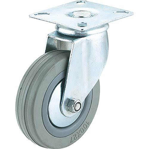 Woodstock International Woodstock SteeleX 2" Gray Rubber Swivel Caster, Plate Mount D2592 
