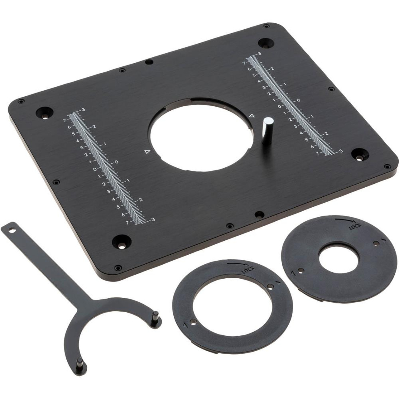 Woodstock Shop Fox Aluminum Router Table Insert with Two Reducer Rings D4948