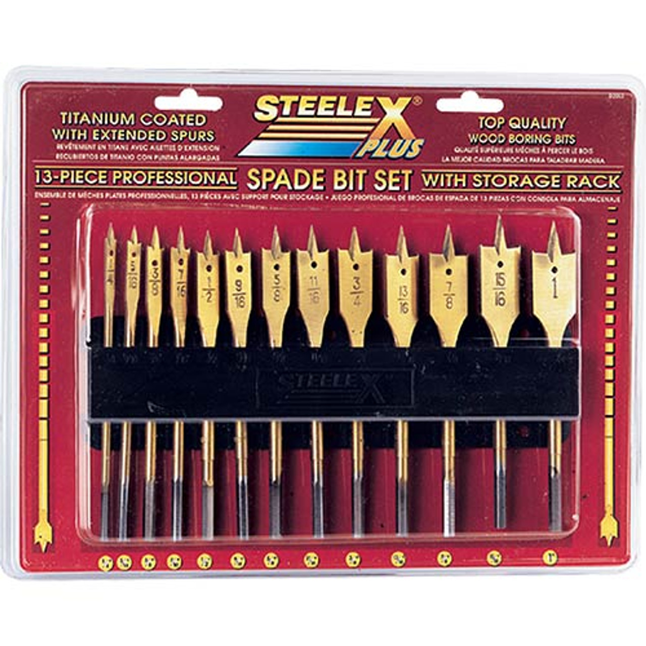 Woodstock SteeleX 13 pc. TiN Coated Spade Bit Set D2053