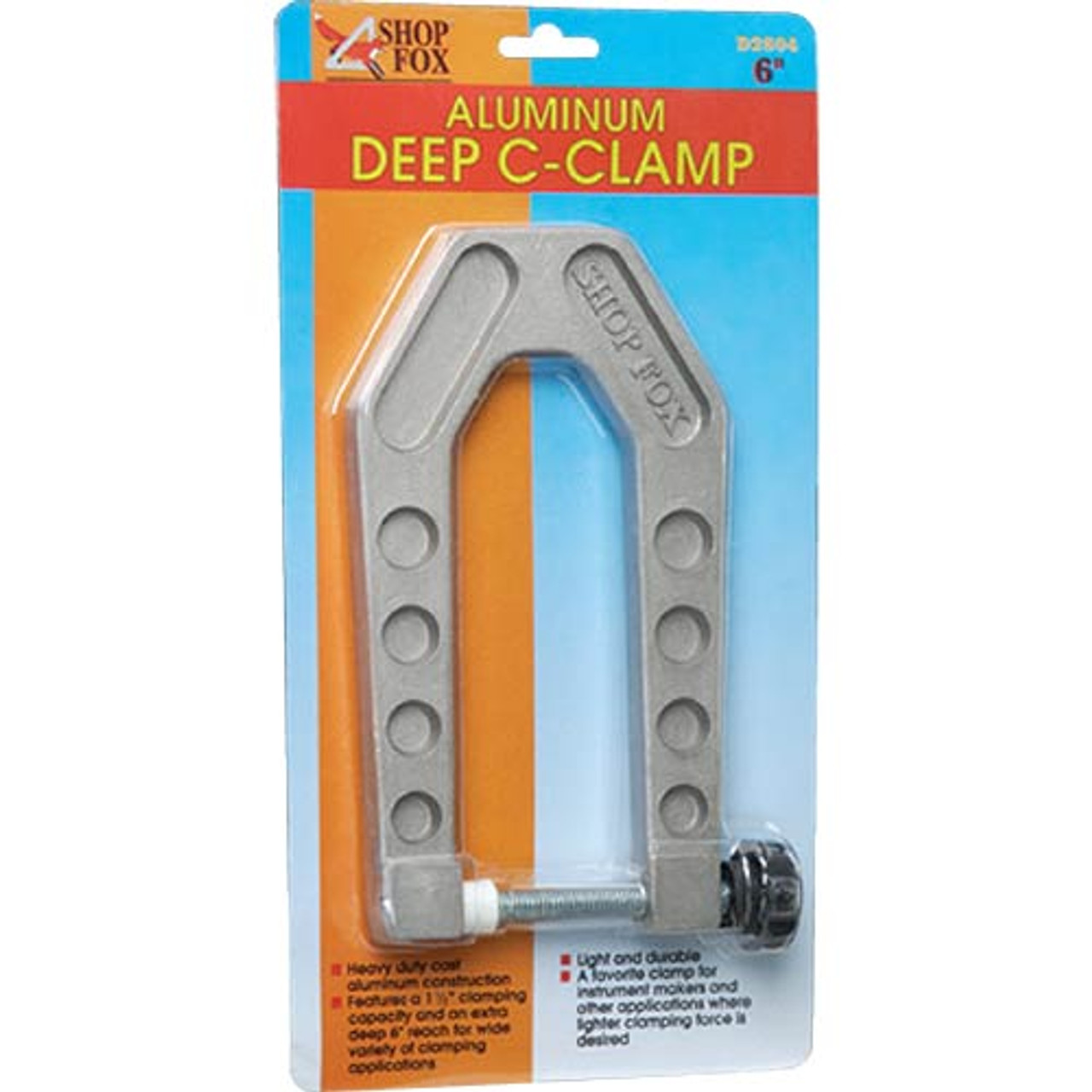 Woodstock Shop Fox Deep Reach C-Clamp 6" Aluminum D2804