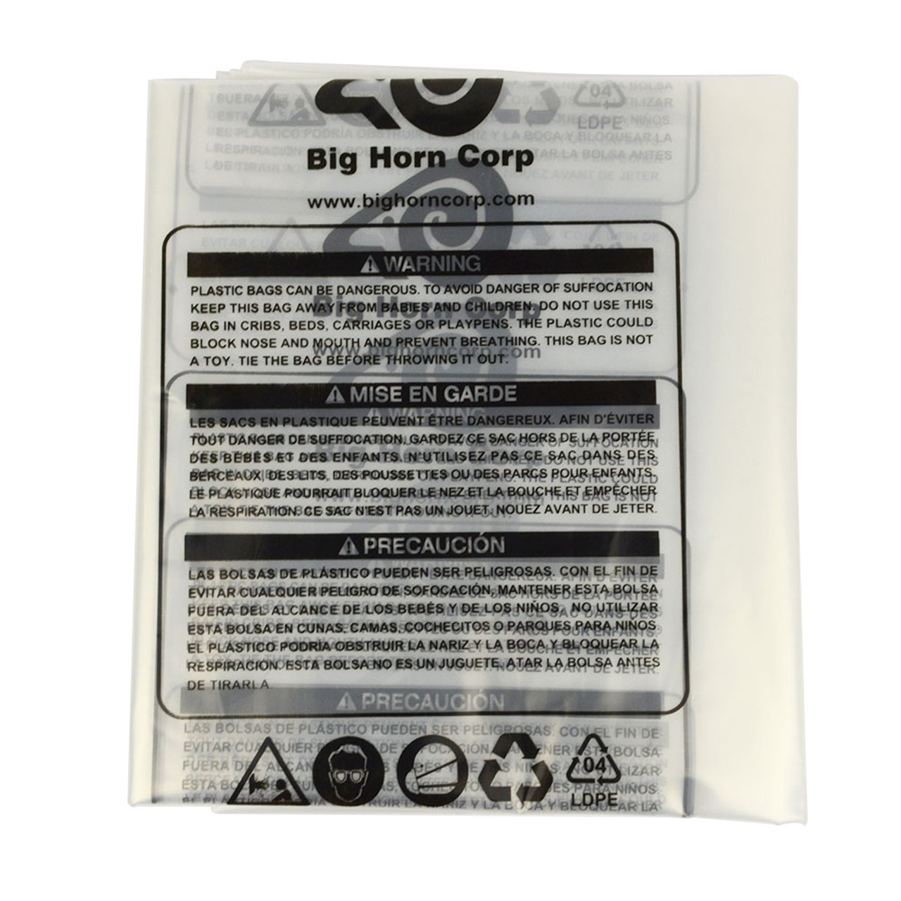 Big Horn 19.5 Inch Dia. Clear Plastic Dust Collection Bag 30.5 Inch x 33 Inch (5 pk) 11789