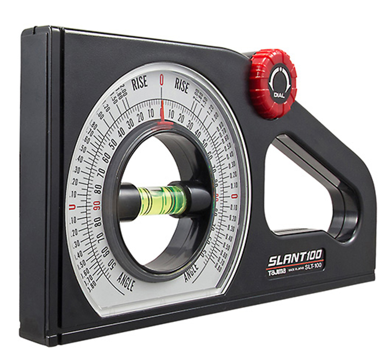 TAJIMA SLANT Angle Meter - Dual-Scale Rotary Pitch Finder with Thumb Dial & Easy-Read Vial - SLT-100