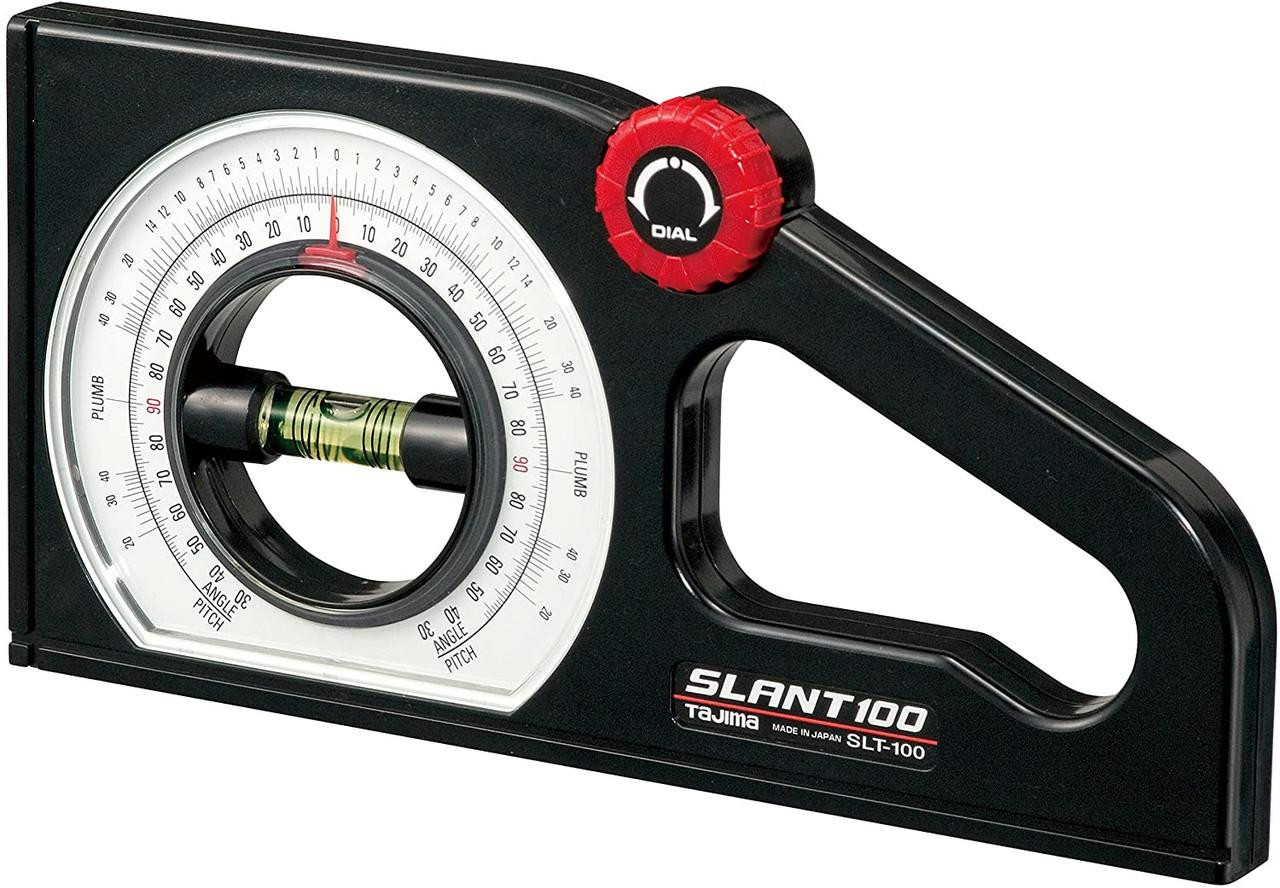 Tajima TAJIMA SLANT Angle Meter - Dual-Scale Rotary Pitch Finder with Thumb Dial & Easy-Read Vial - SLT-100 