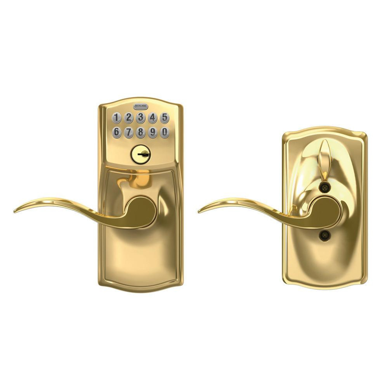 Schlage Lock Schlage FE595 - Electronic Keypad Entry with Flex-Lock Camelot Housing and Accent Levers 