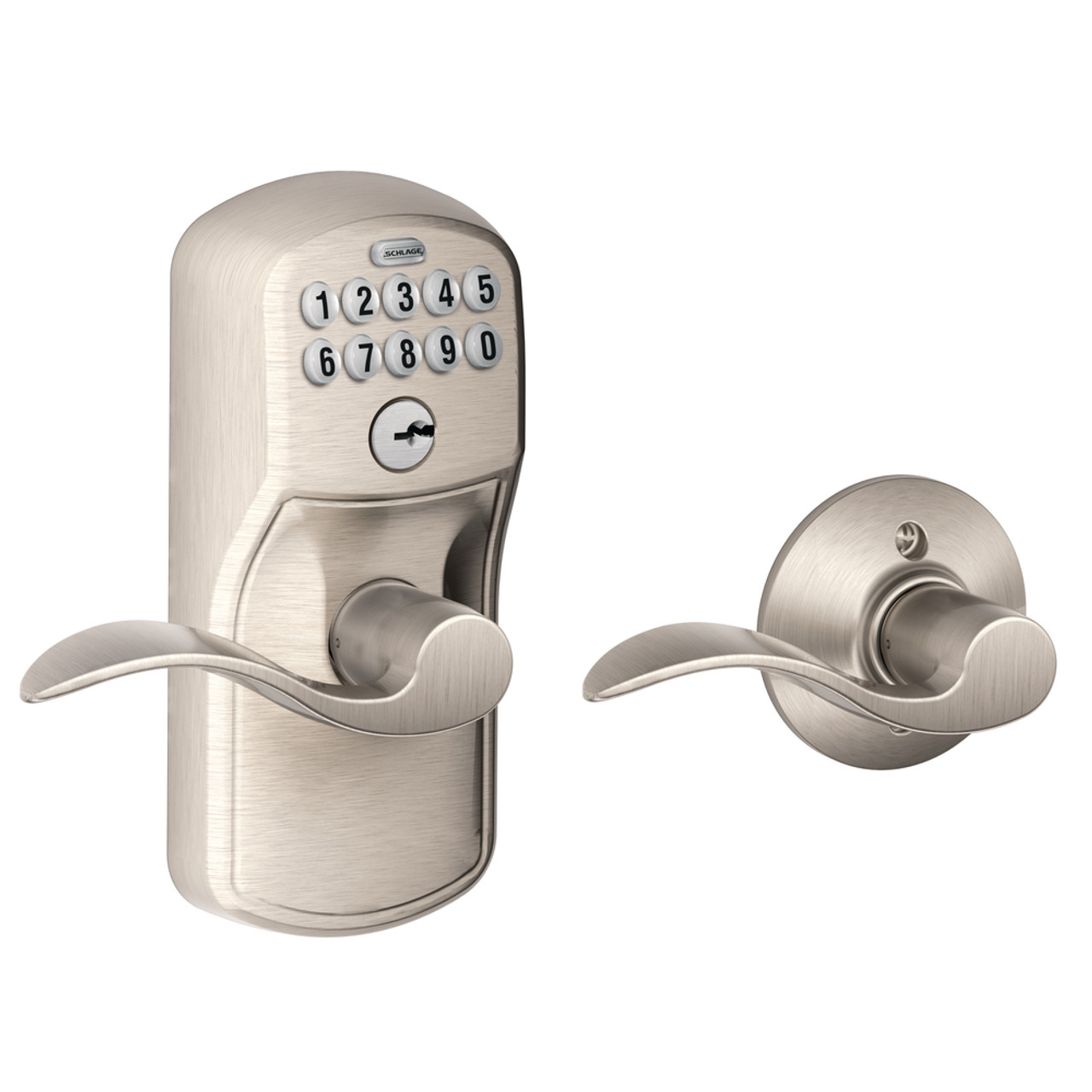 Schlage FE575 - Keypad Entry with Auto-Lock Plymouth Housing and Accent Levers