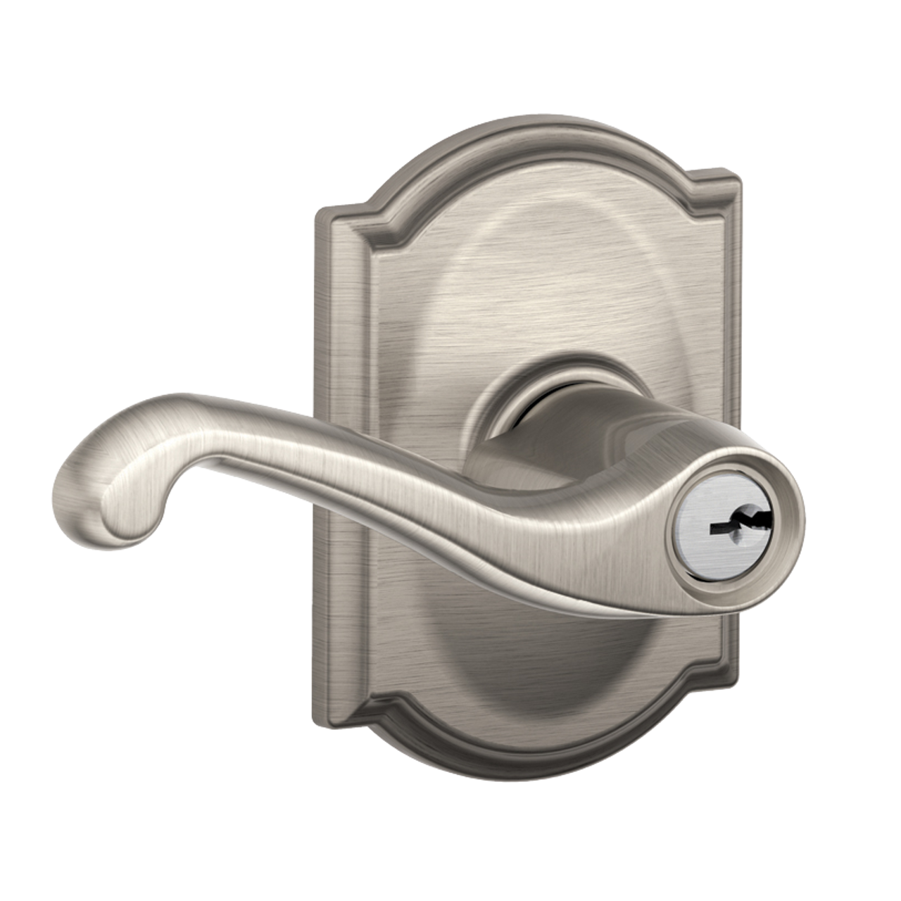 Schlage Keyed Entry Flair Lever Door Lock with Camelot Trim