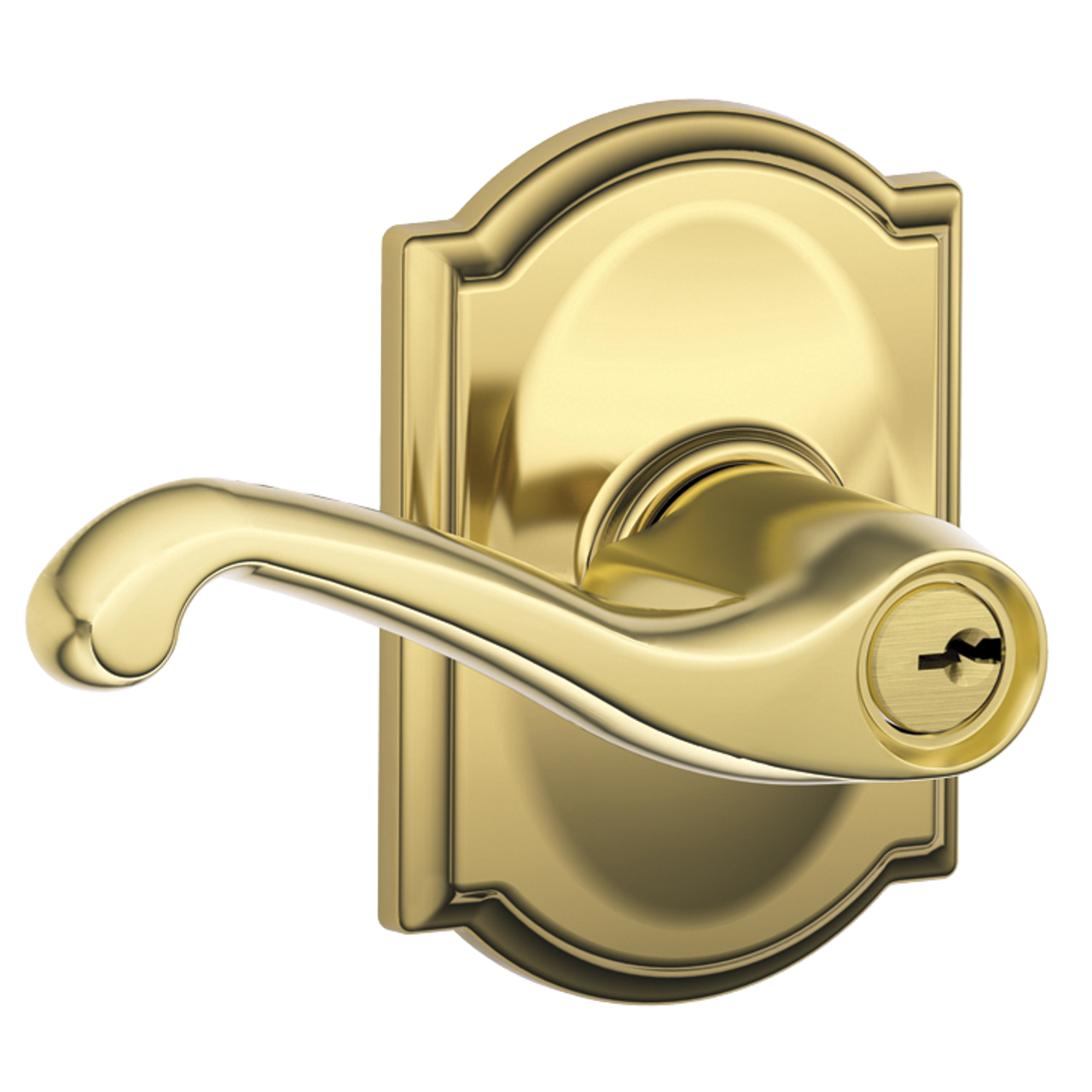 Schlage Keyed Entry Flair Lever Door Lock with Camelot Trim