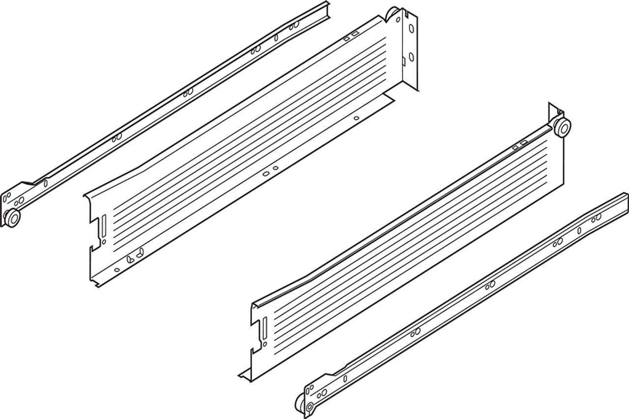 Blum 320M METABOX 320m Series 3-3/8 Inch Medium Side in a White Epoxy Finish