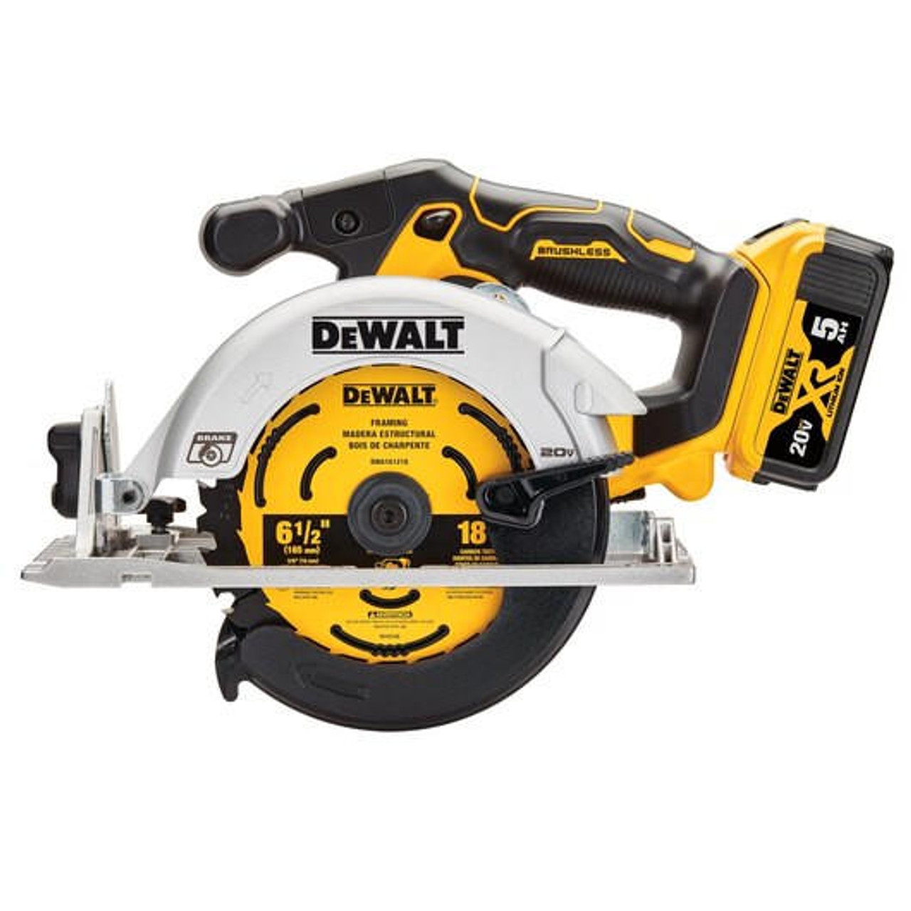 Dewalt DeWALT 20V MAX* 6-1/2 in Brushless Cordless Circular Saw Kit DCS565P1 