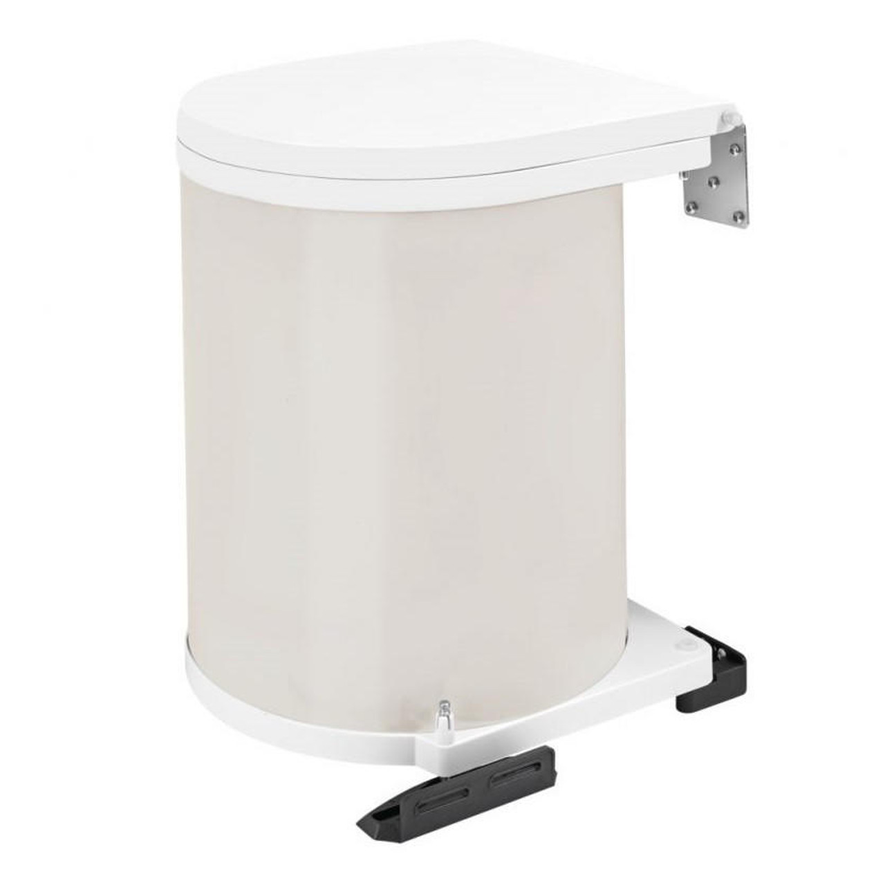  Rev-A-Shelf White Lacquered Under Sink Single 14 L Waste Container Pivot Outs for 33" Sink 8-010212-14 