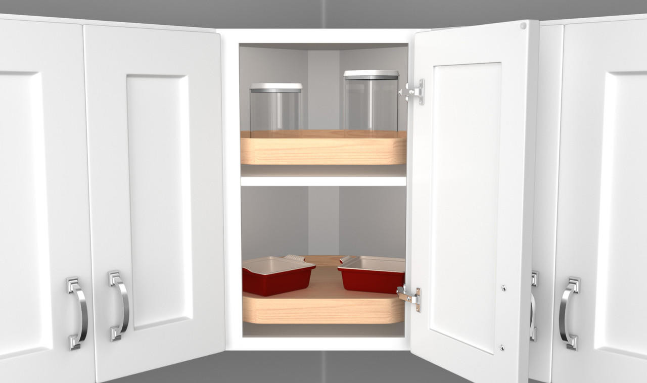  Rev-A-Shelf (2) 20" Shelf Banded Wood D-Shape Lazy Susan LD-4BW-262-20-1 