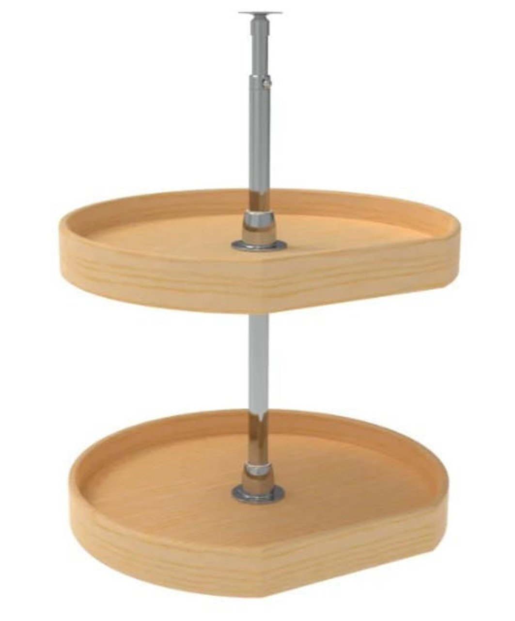  Rev-A-Shelf 32" Natural Wood D-Shape 2-Shelf Lazy Susan Set LD-4NW-272-32-1 