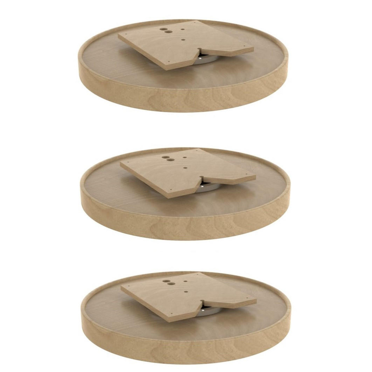  Rev-A-Shelf 18" Natural Wood Full Circle 3-Shelf Lazy Susan Set LD-4NW-073-1836-1 