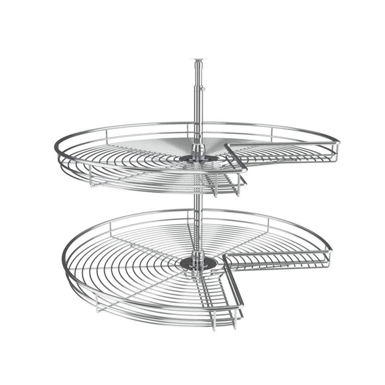  Rev-A-Shelf (2) Shelf Chrome Kidney Shape Lazy Susan 5472 Series 