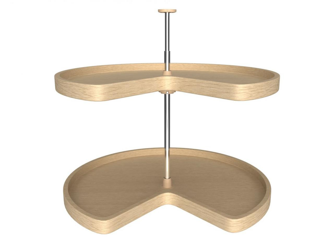  Rev-A-Shelf (2) Shelf Banded Wood Kidney Shape Lazy Susan LD-4BW-472 Series 