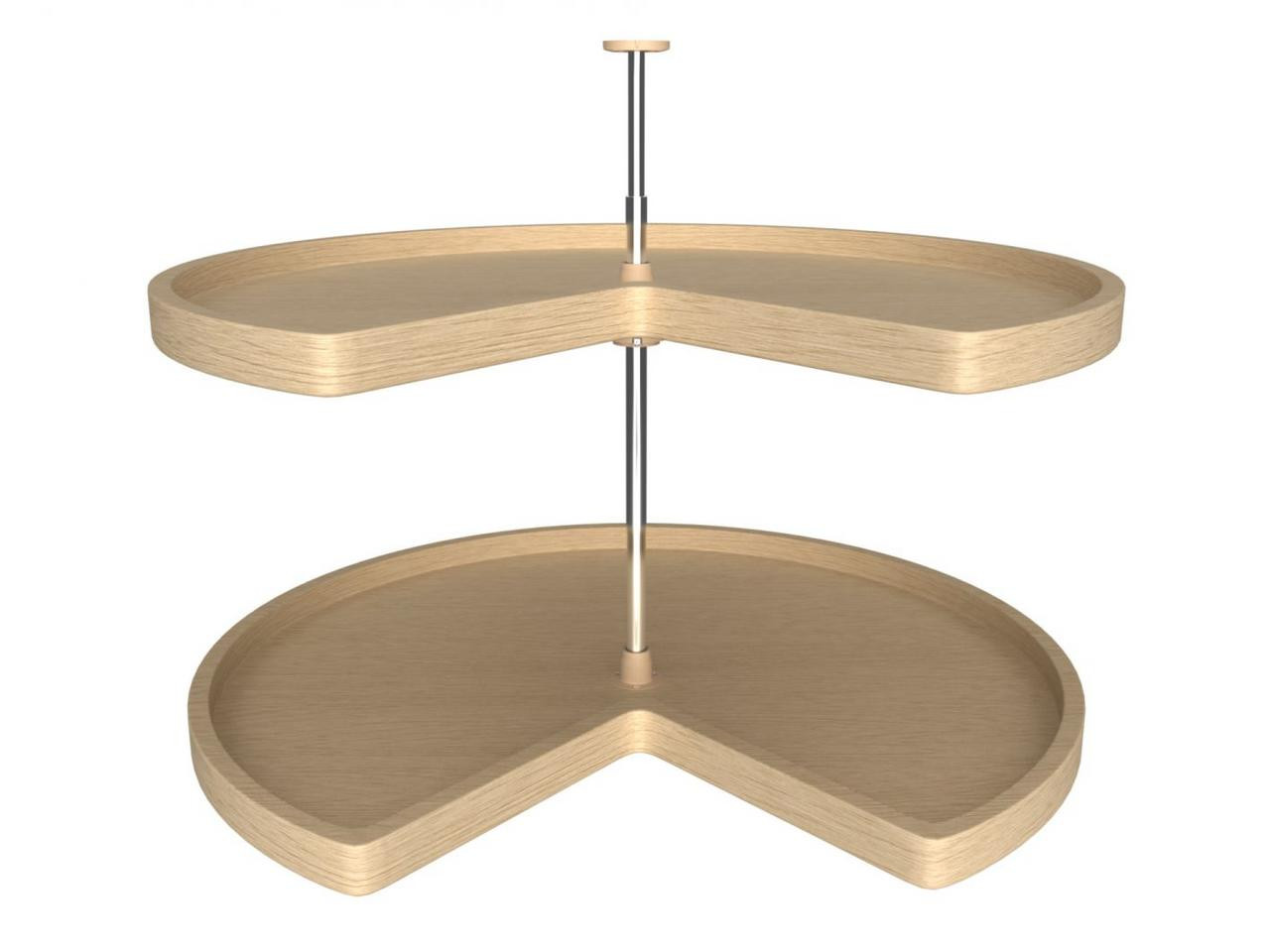  Rev-A-Shelf (2) Shelf Banded Wood Kidney Shape Lazy Susan LD-4BW-472 Series 