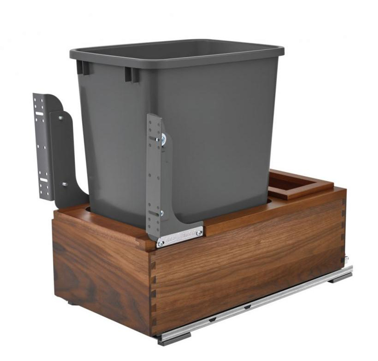  Rev-A-Shelf Walnut Bottom Mount Waste Container w/BLUMOTION Soft-Close 4WC-WN-15DM1-SC 