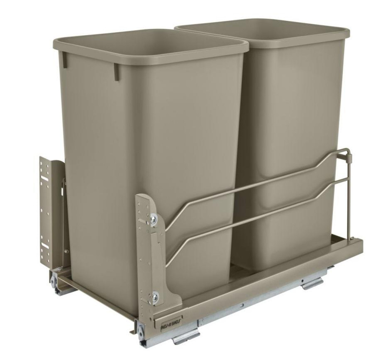 Rev-A-Shelf Rev-a-shelf Steel Bottom Mount Waste Container Double 27 Qt with Soft-Close 3 Colors to Choose From 53WC-1527SCDM Series 