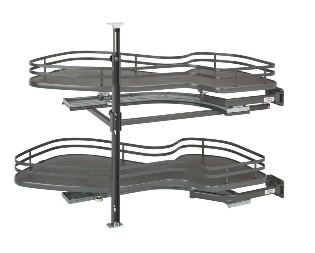 Rev-A-Shelf Rev-a-shelf Chrome Two-Tier Wire Bottom Shelves for Blind Corner Cabinet 3 Colors for 15"- 18" - 21" Opening 5372 Series 