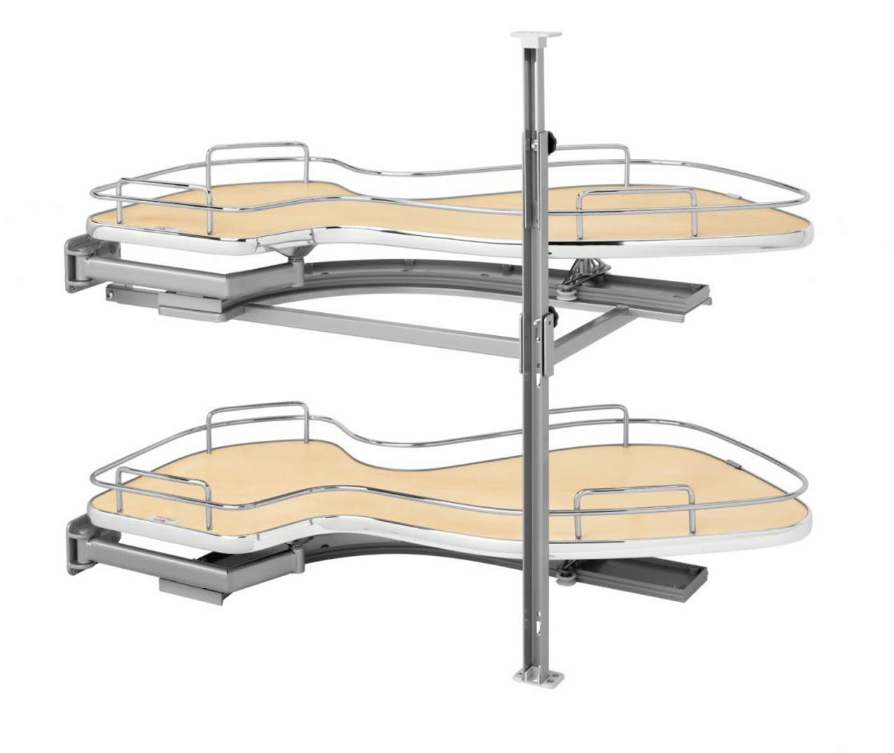 Rev-A-Shelf Rev-a-shelf Chrome Two-Tier Wire Bottom Shelves for Blind Corner Cabinet 3 Colors for 15"- 18" - 21" Opening 5372 Series 