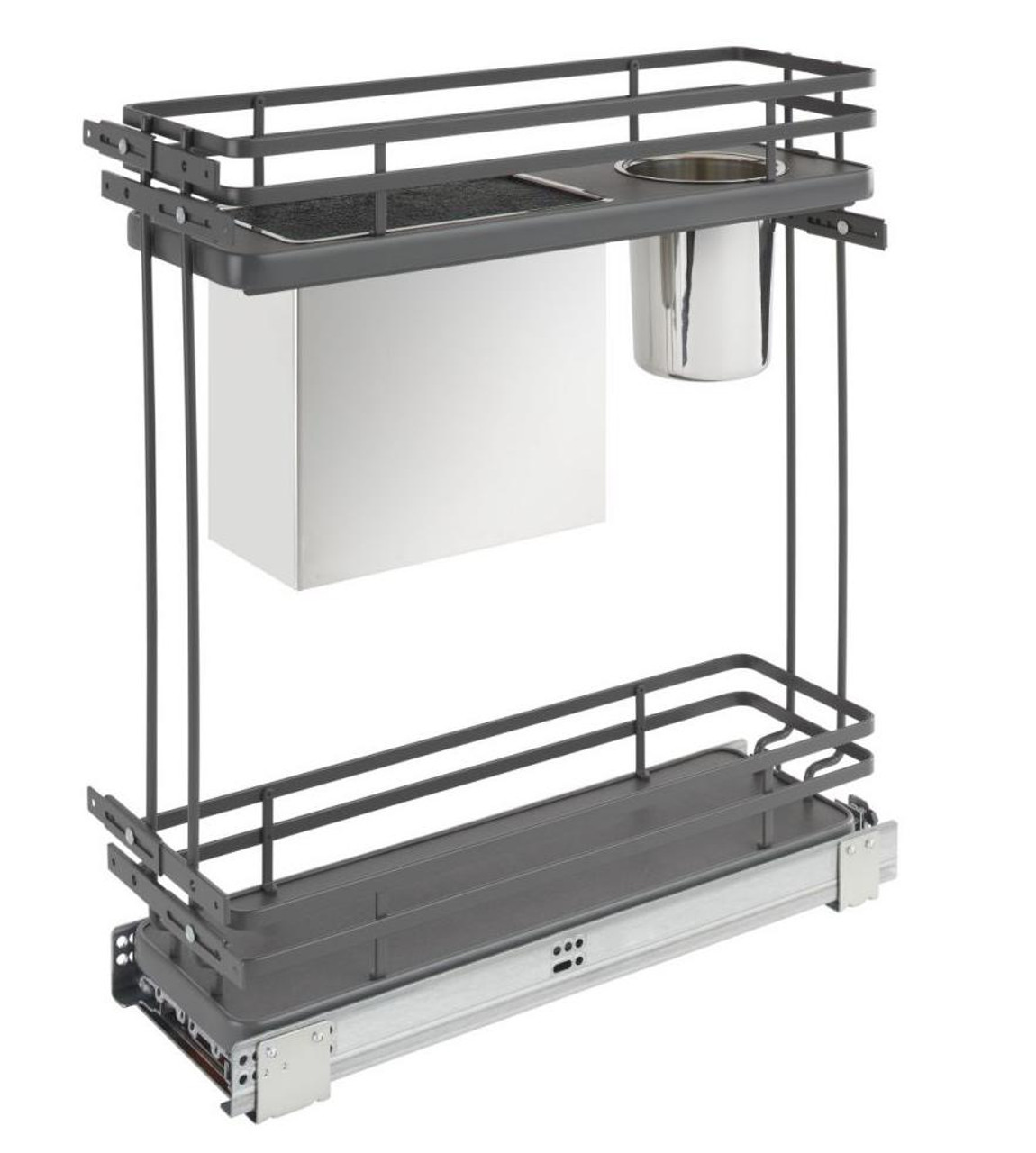 Rev-A-Shelf Rev-a-shelf Contemporary Flat Wire Base Cabinet Pullout w/ Knife Block and Utensil Bin 5322KB-BCSC Series 