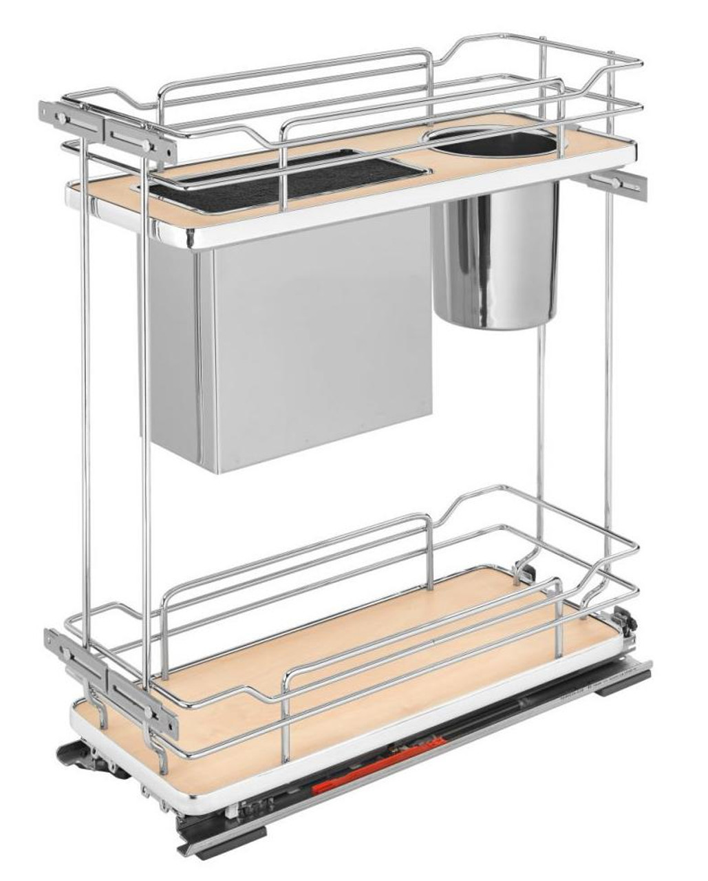 Rev-A-Shelf Rev-a-shelf Contemporary Flat Wire Base Cabinet Pullout w/ Knife Block and Utensil Bin 5322KB-BCSC Series 
