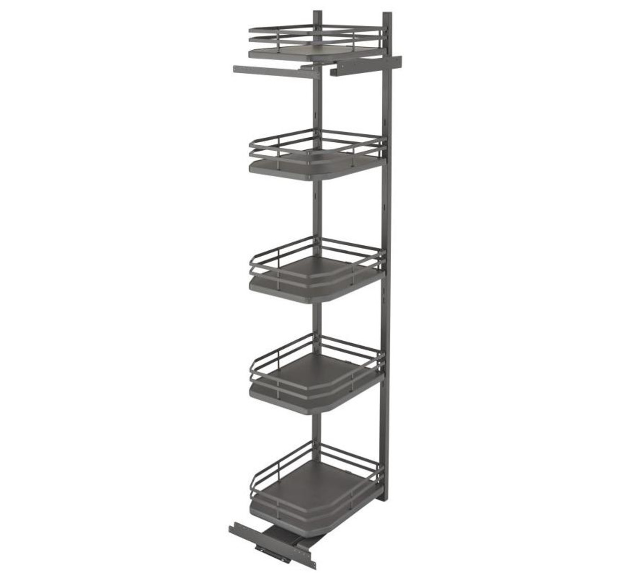 Rev-A-Shelf Rev-a-shelf Flat Wire Orion Gray Solid Bottom (5) Shelf Swing-Out Pantry for Full Access 18" or 24" Pantry w/Height Opening of 74" 5374 Series 