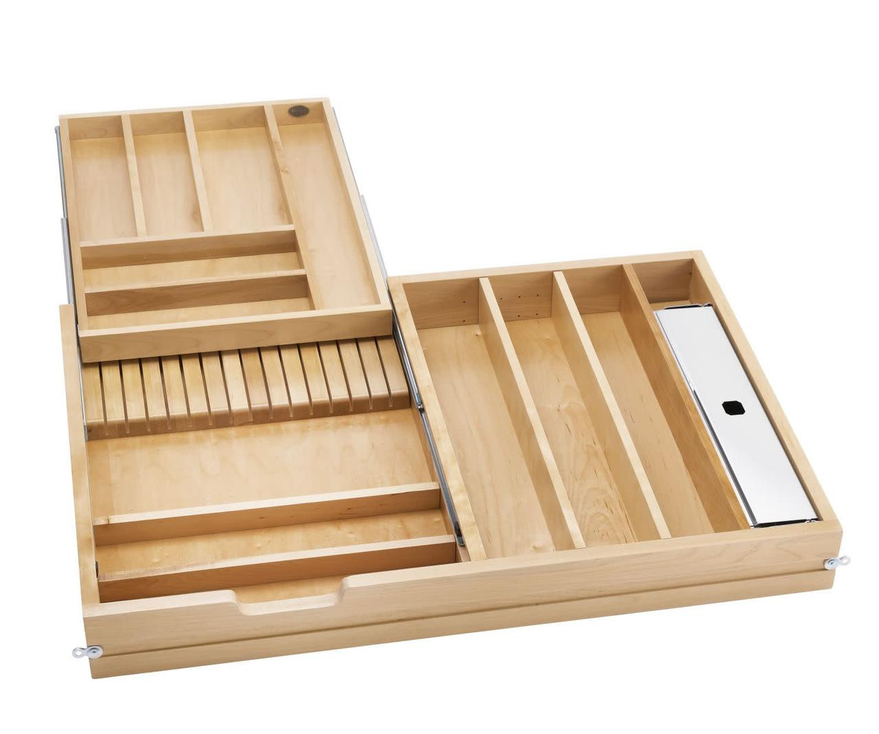 Rev-A-Shelf Rev-a-shelf Natural Maple Tiered Combination Drawer28-1/2" Minimum Opening w/ BLUMOTION Soft-Close for Full Access 30" Base 4WTCD-724HFLSC-1 
