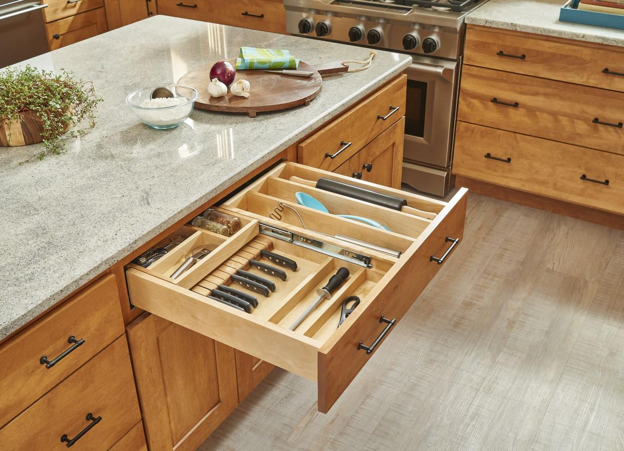 Rev-A-Shelf Rev-a-shelf Natural Maple Tiered Combination Drawer 33" Minimum Opening with BLUMOTION Soft-Close Slides for Face Frame 36" 4WTCD-36HSC-1 