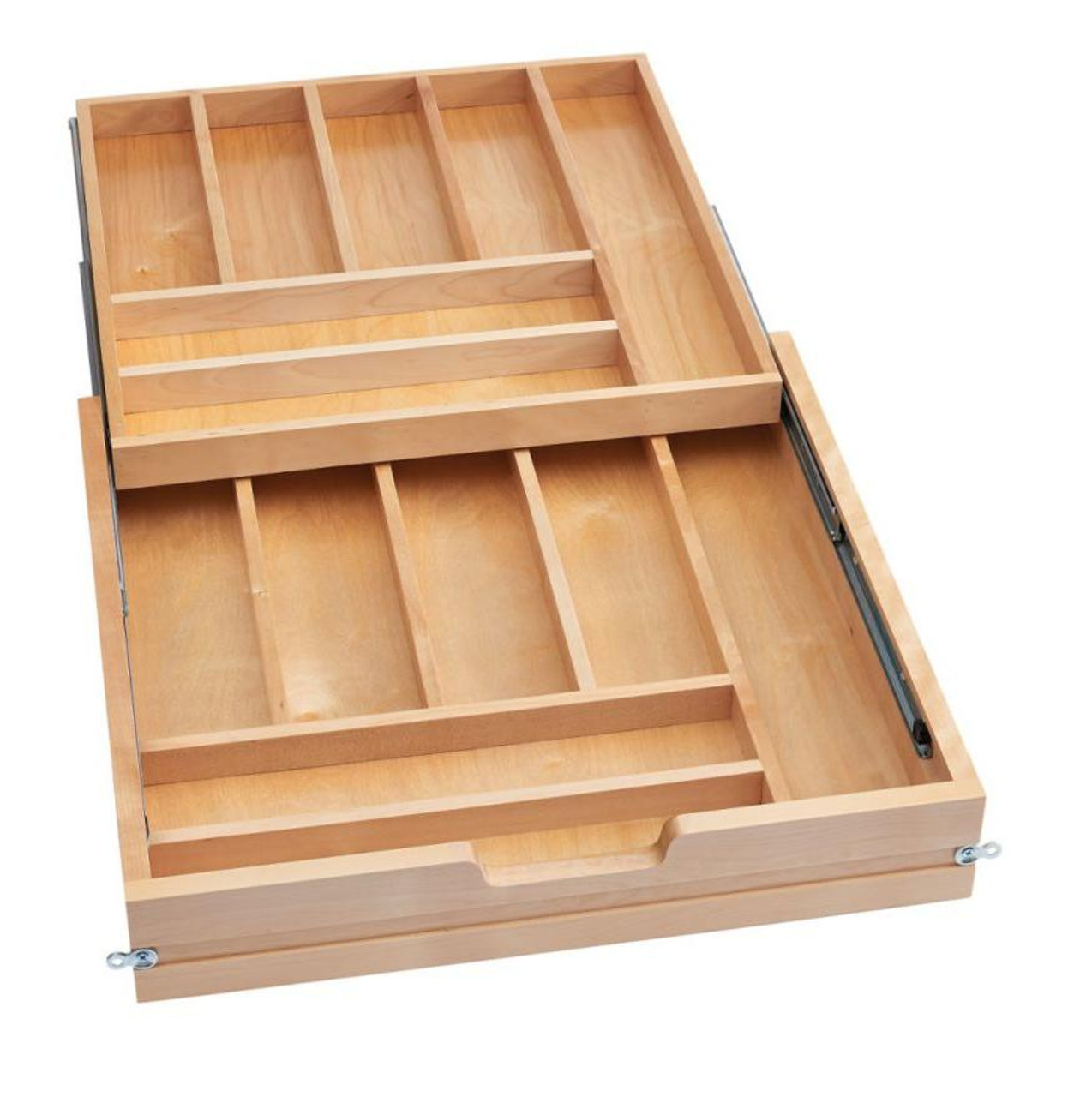 Rev-A-Shelf Rev-a-shelf Natural Maple Tiered Cutlery Drawer 22-1/2" Minimum Opeming w/ BLUMOTION Soft-Close for Frameless 24" Base 4WTCD-572HFLSC-1 