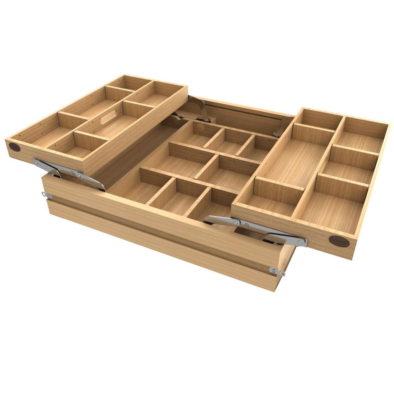 Rev-A-Shelf Rev-a-shelf The Maxx Drawer Natural Maple Tiered MAXX Drawer 21" Minimum Opening w/ BLUMOTION Soft-Close for Face Frame 24" BCD 4WTMD-24HSC-1 