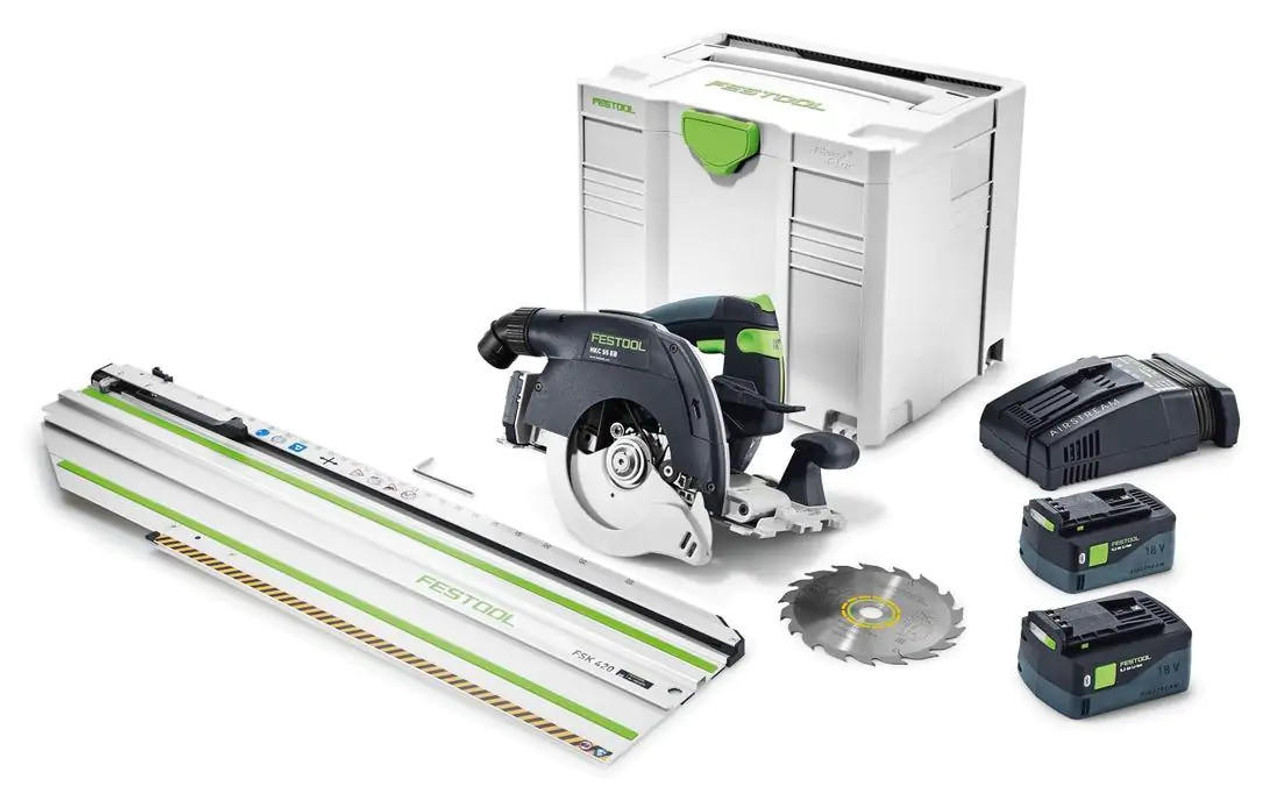  Festool HKC 55 EBI-F-SET CORDLESS CIRCULAR SAW AND FSK250 RAIL SYS3 576173 