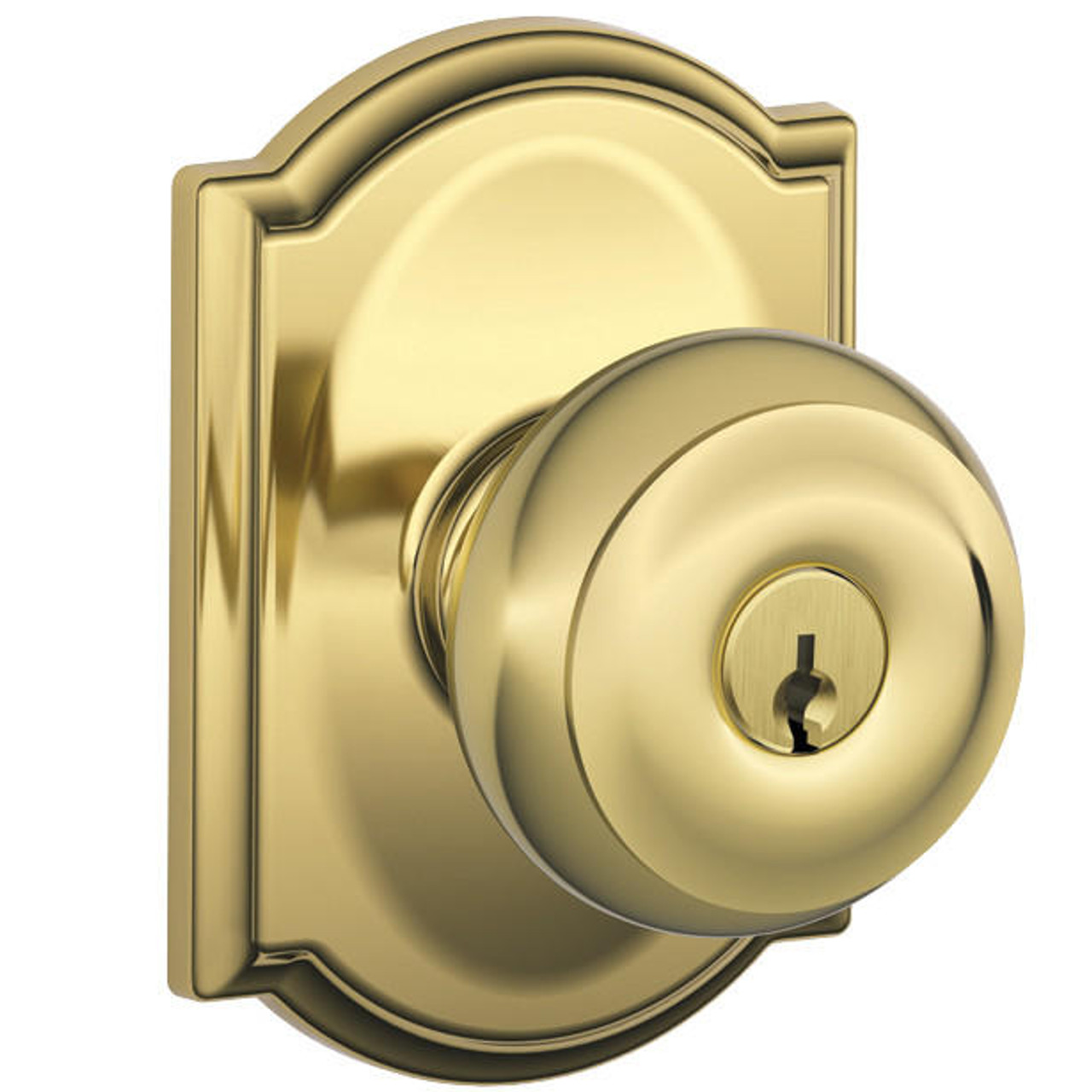 Schlage Lock Schlage Georgian Keyed Entry Knobs Camelot Rosette 